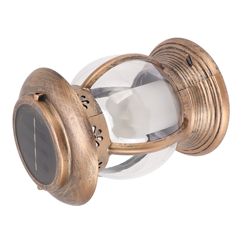 Brass Color Courtyard Solar Powered Hanging Lantern Light IP44 Waterproof