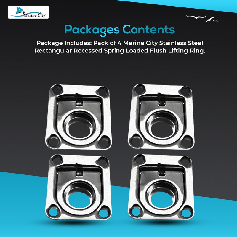 Marine City Stainless Steel 1-3/4 Inches × 1-1/2 Inches ×