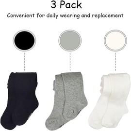SPTRAMLE Baby Girls Tights, Leggings Stockings for Newborn Toddler Girls(18-24 Months), 3 Pack Infant Knit Cotton Pantyhose
