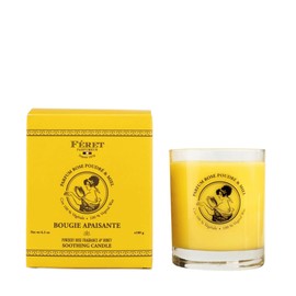 Féret Parfumeur Soothing Scented Candle – Handcrafted Parisian Candle with Powder Rose & Honey, Natural Soy Wax Blend – 40-Hour Slow Burn – Made in France, 6.35oz