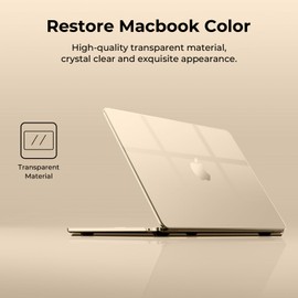EooCoo Case Compatible with MacBook Air 13 inch M4 2025 2024 2023 2022 M3 M2 A3240 A3113 A2681, Crystal Scratch Resistant Protective Cover Compatible for MacBook Air 13.6 inch Case, Starlight