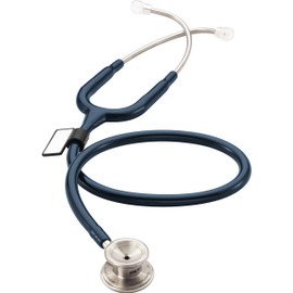 MDF MD One Stainless Steel Premium Dual Head Pediatric Stethoscope, Navy Blue Tube, Silver Chestpieces-Headset, MDF777C04