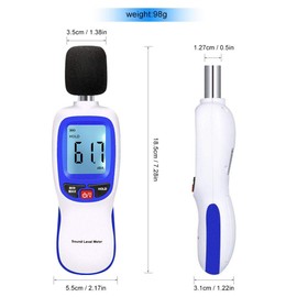 Sound Level Meter, Portable Digital Sound Level Meter for Noise Measurement, 30-130 dB Decibel Meter, dB Meter Device for Control Sound Quality