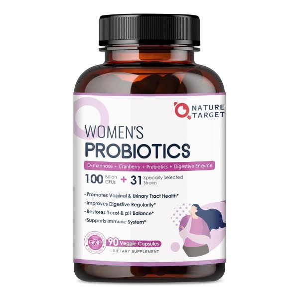 Natures Target Mujer Probioticos 100 mil millones UFC D-Manosa Arandano