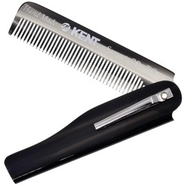 Kent 20T Handmade Folding Pocket Comb for Men, Fine Tooth Hair Comb Straightener - Graphite