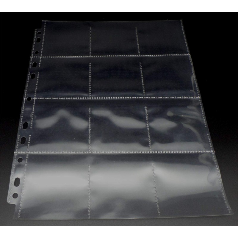 docsmagic.de 50 12-Pocket Pages Stickers Square Cards 11-Hole Folder Pages