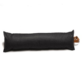 Classic Home Store Draught Excluder Denim Cotton Window Door Draft Stopper With Leatherette Handle 2ft (Black)