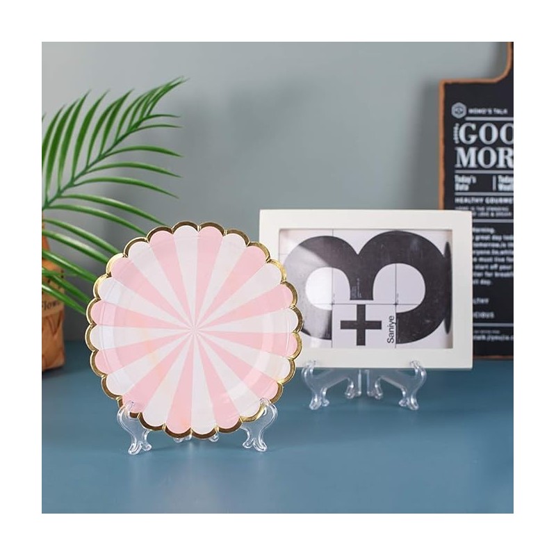 60 Pcs Mini Clear Plastic Easel Display Stands,3Inch Clear Plate