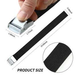 Pack of 10 lashing straps, lashing straps, 25 mm x 50 cm, lashing straps with clamping lock, suitable for bundling vans, motorcycles and trucks, according to DIN EN 12195-2 (50 cm)