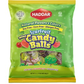 Haddar Dye Free Indvidually Wrapped Sour Hard Candy, 3.5oz | Fruit Falvors | Natural Colors & Flavors | No High Fructose Corn Syrup | Corn Free, Soy Free & Gluten Free | Healthier Treats | Kosher