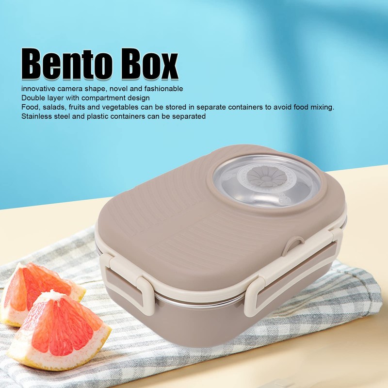 1450ml Lunch Box, Stainless Steel Compartment Insulated Lunch Box, Double