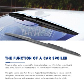 goodfitment - Universal Carbon Fiber Car Rear Trunk Spoiler Wing Lip Fit for Most Car