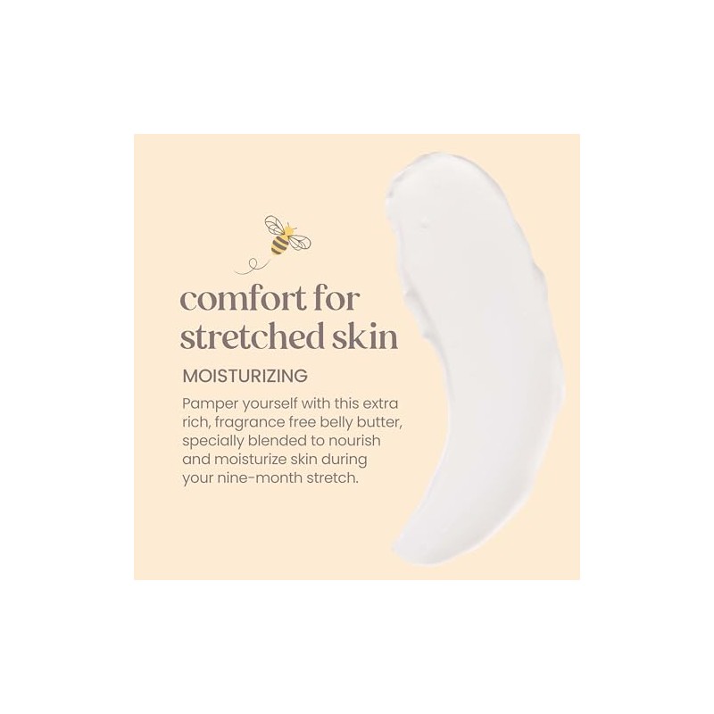 Burt's Bees Mama Bee Belly Butter, Fragrance Free Lotion, 6.5