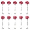 Silver Wedding Centerpieces 10 Pcs, Silver Metal Trumpet Flower Vase