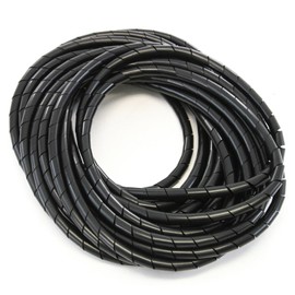 33FT PE 1/2 Inches (12 mm) Black Polyethylene Spiral Wire Wrap Tube PC Manage Cable for Car Computer Cable