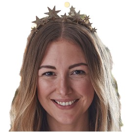 Ginger Ray MRY-172 Christmas Headband, Gold, gold