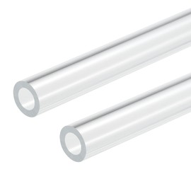 DMiotech 2pcs 9mm x 15mm (0.35" x 0.6") Clear Acrylic Pipe Rigid Plastic Tube 10" Aquarium Pipe for Water Cooling System Plumbing