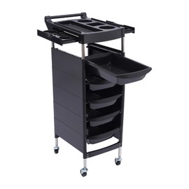 CUBELLIN Salon Trolley Cart 6-Tier Salon Cart with 5 Drawers & Side Trays Rolling Salon Trolley Cart with 4 Swivel Wheels Salon Mobile Storage Organizer with Handle