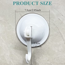 8 Pack Heavy Duty Vacuum Suction Cup Hooks, Strong Suction Cup, Removable, Suitable for Kitchen, Bathroom Shower Towel, Office Key Case & Coat, etc. (White, 8 Pack)