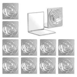 FCILVIVIR Espejo de Bolsillo, 12 Piezas Doble Cara Espejo de Mano, Aumento 1x3x, Porttil Espejos Cosmticos Compactos para Maquillaje con un Relieve...