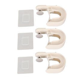 3Pcs Broom Mop Holder Self Adhesive Prevent Slip Multipurpose Wall Mount Mop Grippers for Home Bathroom Kitchen Garden Garage White