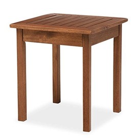 Plow & Hearth 62A36-NT Eucalyptus Wood Side Table, 18" x 20", Natural