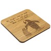 Laser Engraved Oak Veneer Coaster for Parents, Birthday Present (Mum)