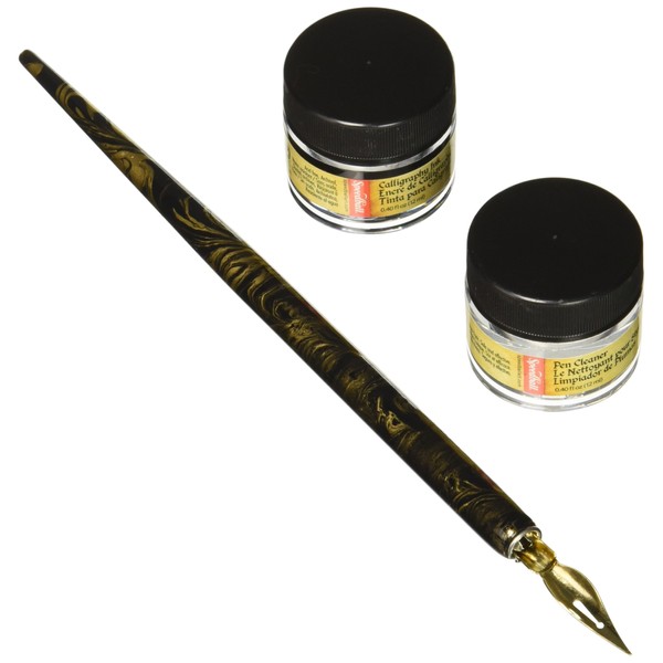 Speedball Signature Series Calligraphy Set, Black and Pen Cleaner