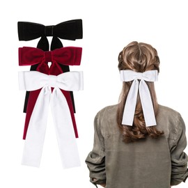 3Pcs Velvet Bow Hair Clips, Black Hair Bows for Women Hair Accessories Ornaments Gift for Women Girls