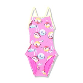 The Finals Women's Waveback Athletic One Piece Swimsuit, Red/Edge, 26