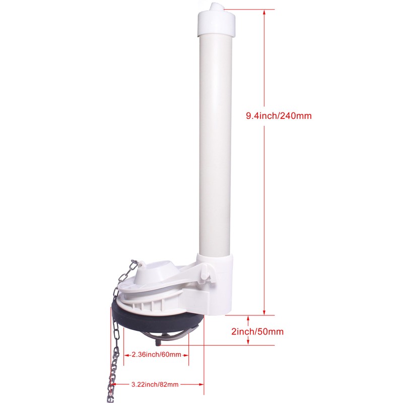 FinFuture Universal Toilet Flush Valve, 2-Inch One Piece Toilet Replacement