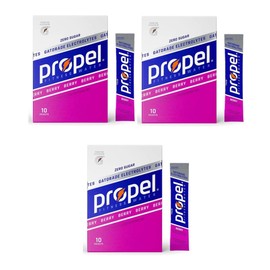 EXCKICKS Propel Immune Support Powder Packets, Lemon BlackBerry with Vitamin C & Zinc, Electrolyte Water Mix, Zero Sugar, 3 Pack, 30 Count (10 Count, Berry)