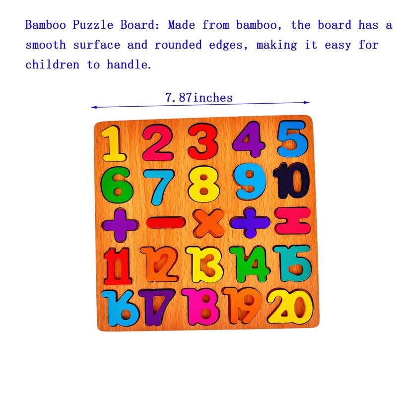 2PCS Wooden Alphabet & Shape Puzzles for Toddlers – Educational