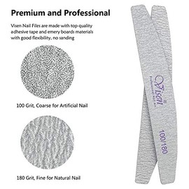25 limas de uñas de grano 100/180, lavables de doble cara, tableros profesionales de esmeril para acrílico, gel, uñas naturales, salón y uso doméstico