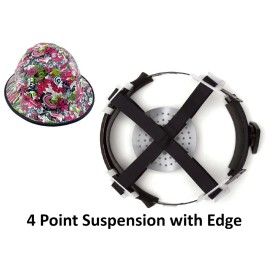 Texas America Safety Company Maui Vacation Hydro Dipped Full Brim Hard Hat with Ratchet Suspension - 4PT with Protective Edge