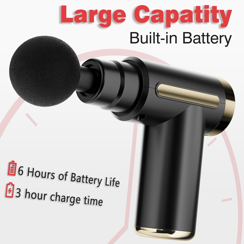 Massage Gun, Muscle Percussion Massager with 6 Speeds, Quiet Hand