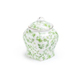 Grace Teaware Greeny Garden 7.5" Fine Porcelain Canister
