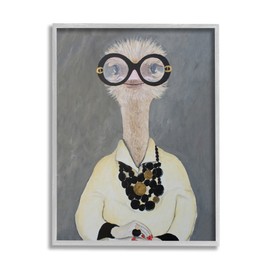Stupell Industries Ostrich Bird Wearing Glasses Jewelry Painted Nails, Design by Coco de Paris