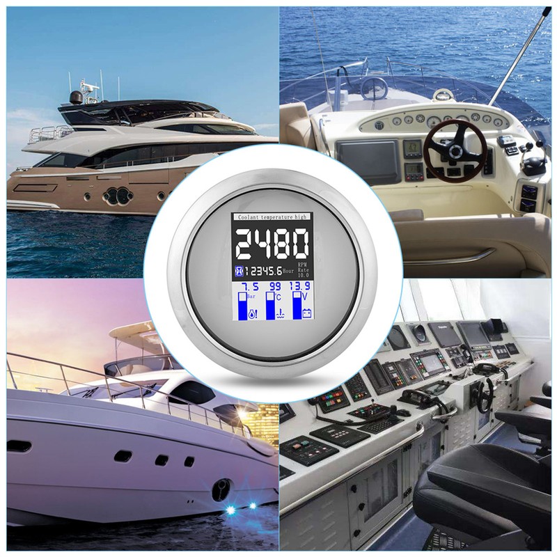 85mm Integrated Gauge Multifunction IP67 316 Stainless Steel Boats Yachts