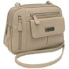 MultiSac Women's Zippy Triple Compartment Crossbody Bag Cross Body, Chino,