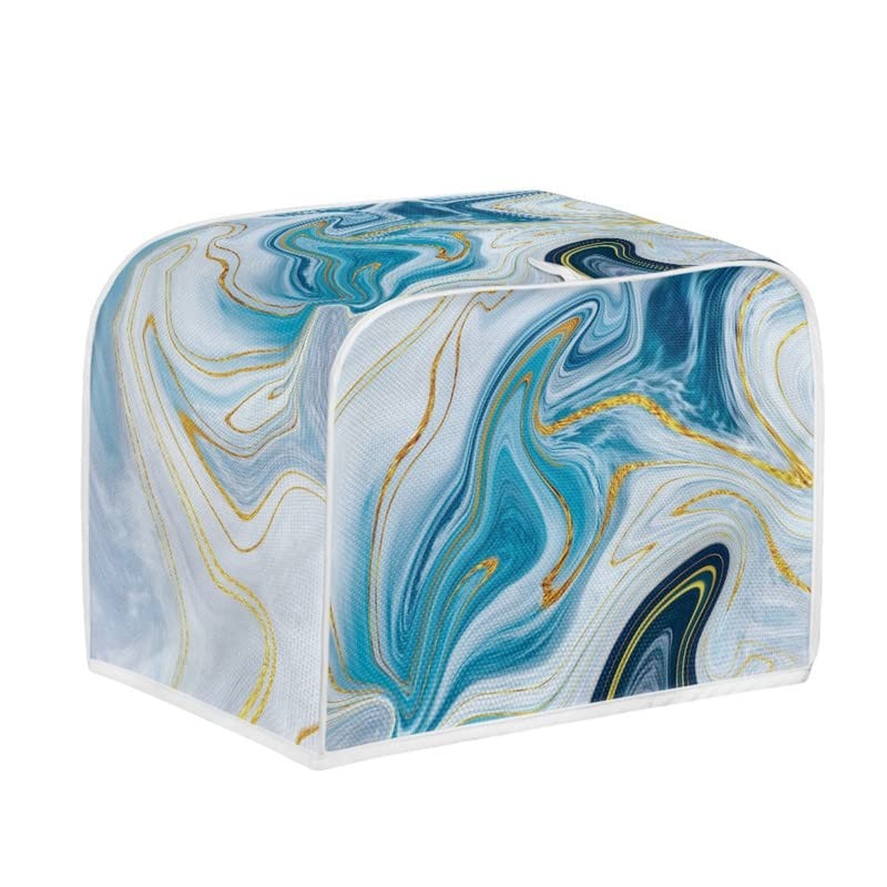 Daulesho Turquoise Marble 2, 4 Slice Toaster Cover Dust Protection
