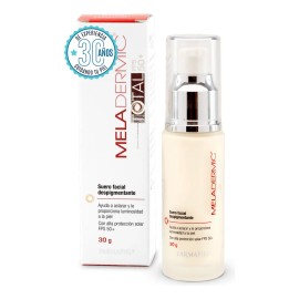 Despigmentante Facial Meladermic Total 30 G con Protección Solar FPS 50+ Suero Aclara Manchas, Antimanchas Melasma Y Paño aclarante