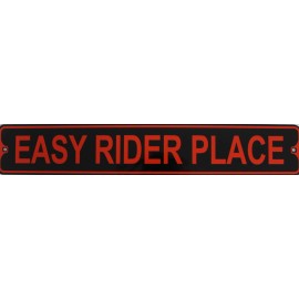 Metal Street Sign Easy Rider Place Harley Davidson Biker Cave Bar Decor 3"x18"