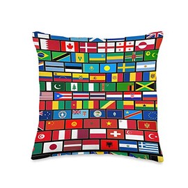 Flags of the Countries of the World, Cute International Throw Pillow