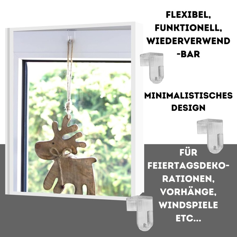 Window Hooks, Decorative Hooks, Hanger, White, Set of 20, Suitable