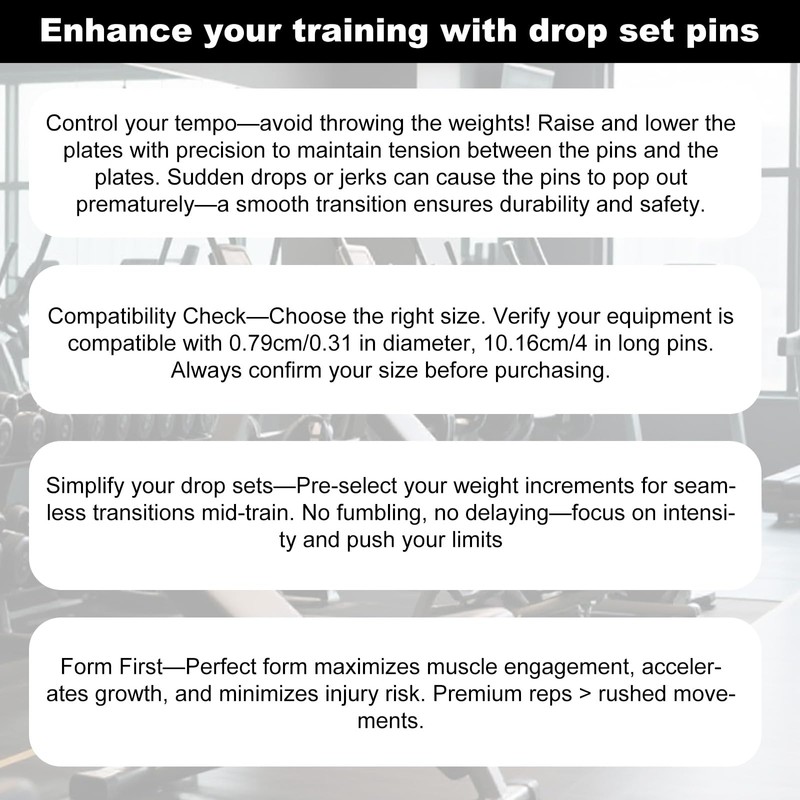 Fukaisu 2pcs Weight Stack Pins, 5/16 Inch Diameter Black Drop