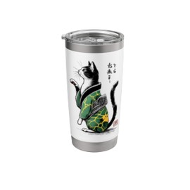 Japanese Cat Kimono Japan Traditional Mom Dad Kids Stainless Steel Insulated Tumbler