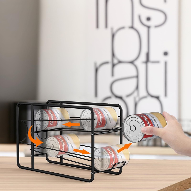 MOOACE 4 Pack Can Dispenser Rack, Stackable Can Storage Organizer