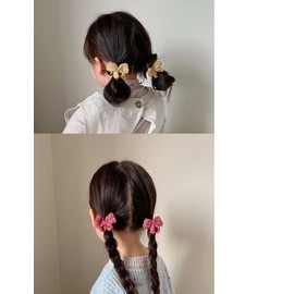 GFun Children's Ribbon Winter Set of 2 Cute, Hair Accessories, Kindergarten Entrance Ceremonies, Graduation Ceremonies, Recitals, Yukata, Clothes, Red