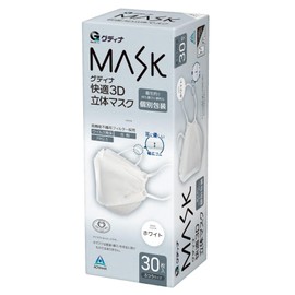 青山通商株式会社 [5個セット] グディナ 快適3D立体 マスク 個包装 ホワイト ふつうサイズ 30枚入×5個セット